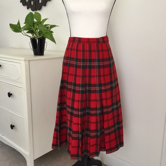 Vintage Dresses & Skirts - Vintage Nat Gordon | Pleated Tartan skirt XS/S